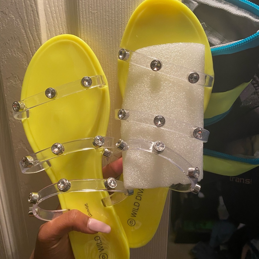 Neon jewel sandals
